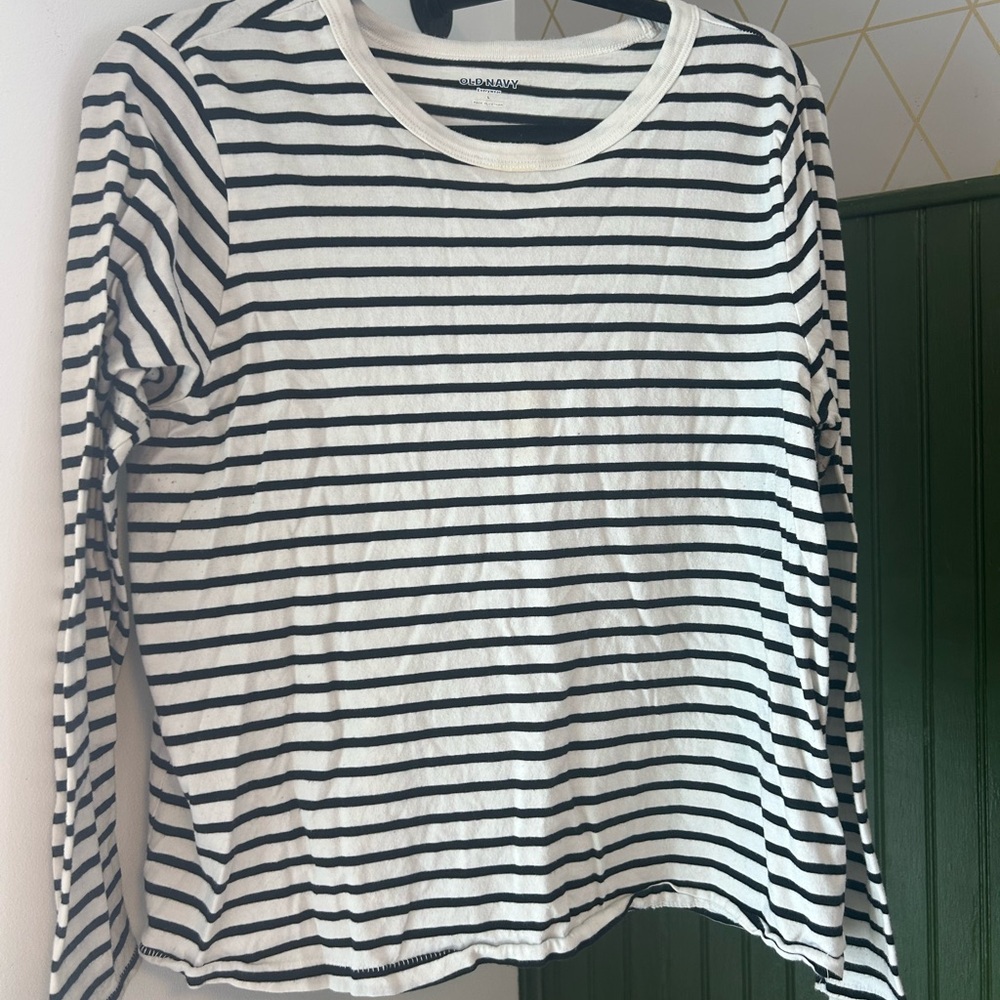 Old Navy Black and White Striped Top